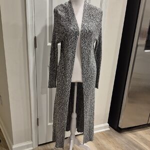 Torrid Gray and White Knit Cardigan